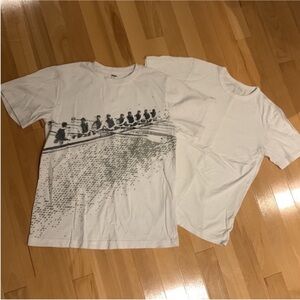 2 EUC Short Sleeve Tees (White/Graphic White) - size L
